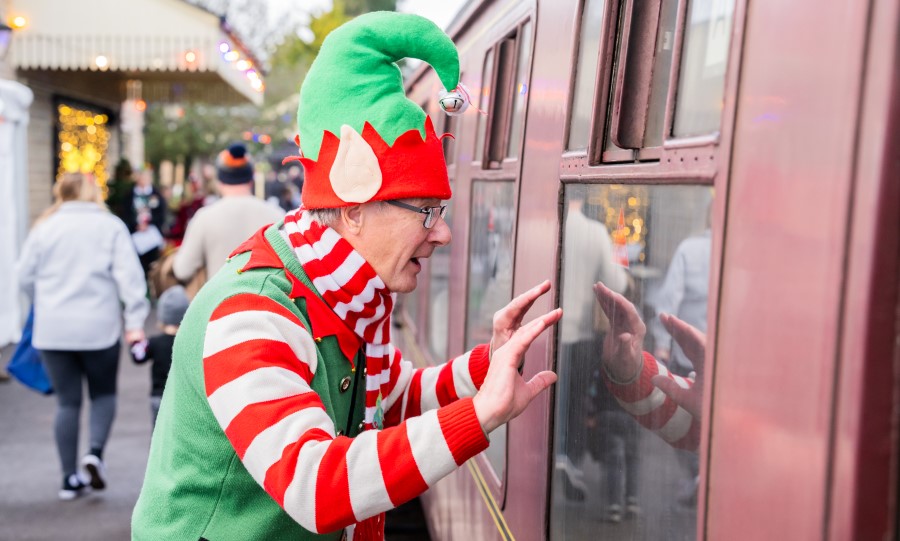 An elf at the Santa Express